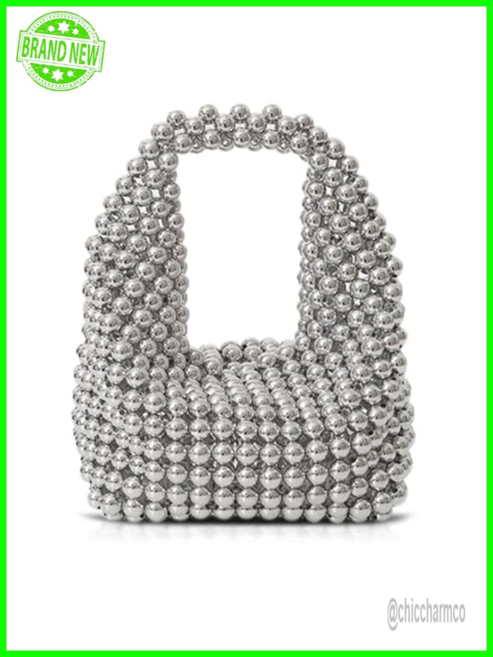 Women's Pearl Beaded Clutch Evening Bag Hand-Woven Formal Purse
